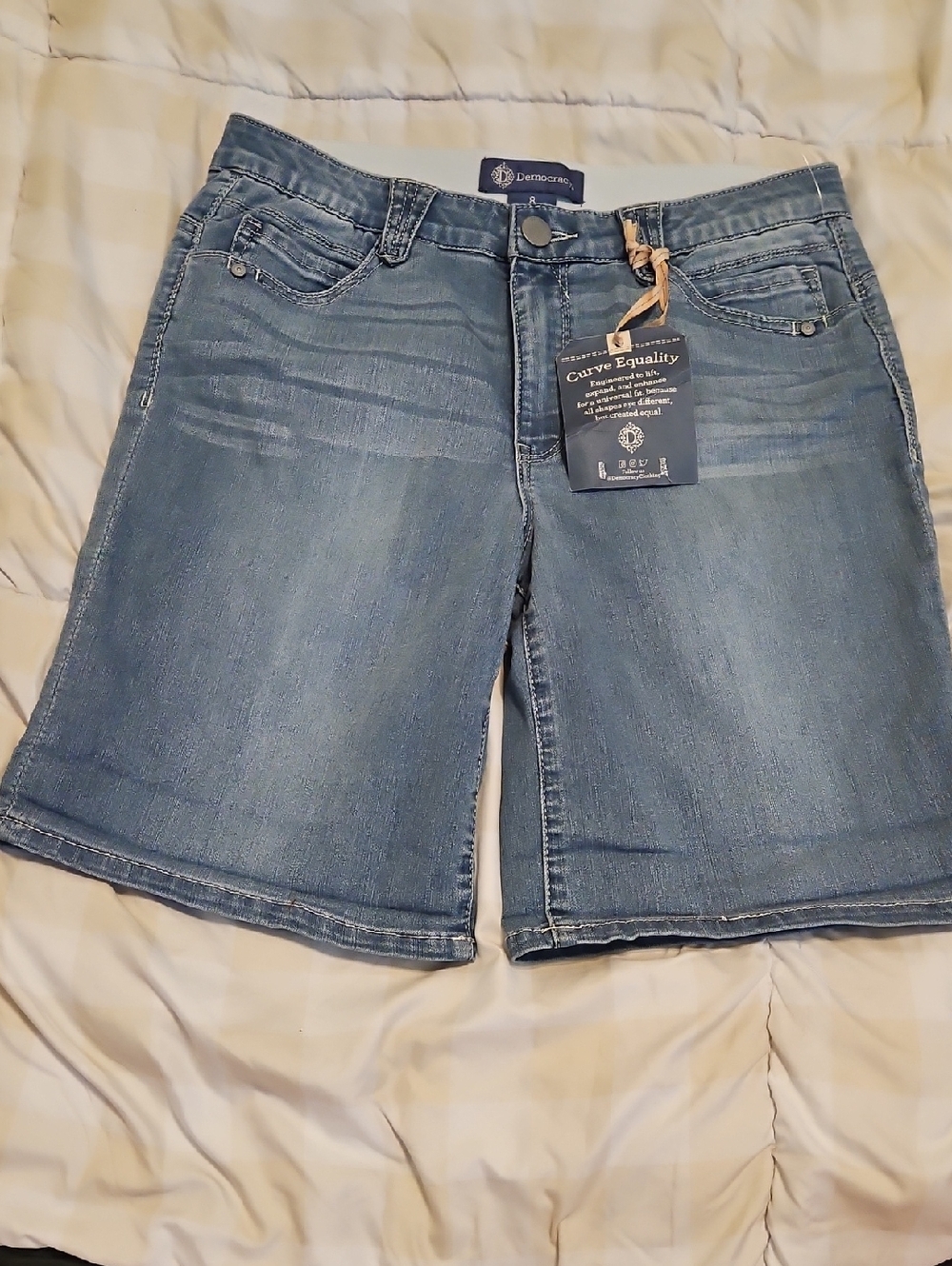 Democracy Light Blue High Rise Denim Shorts